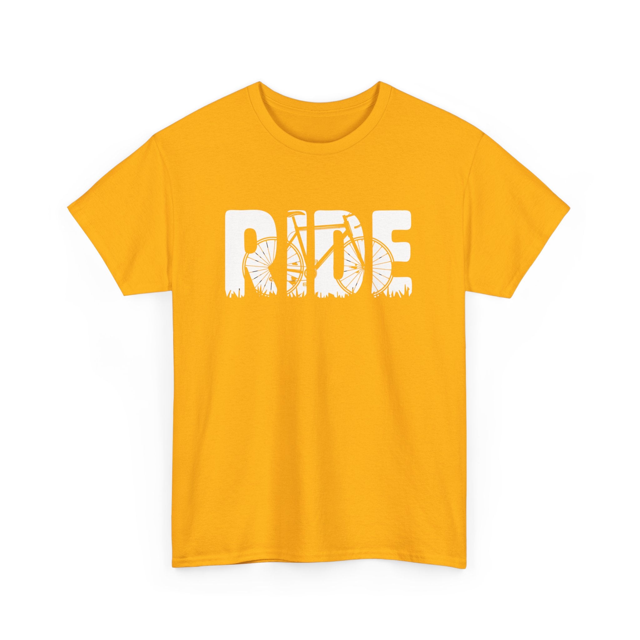 Ride T-Shirt – Bold Bike Lovers Tee with Superimposed Bicycle Design
