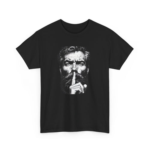 Shh Bearded Man T-Shirt – Stylish & Mysterious Design