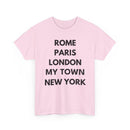 Personalised City List T-Shirt | Rome Paris London New York Custom Tee ✈️👕