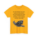 My Girlfriend Said Get Down on One Knee T-Shirt – Funny Motorcycle Lover Tee
