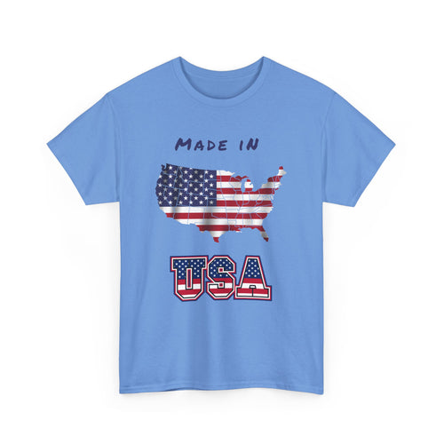 Made in USA T-Shirt with Flag and Country Outline