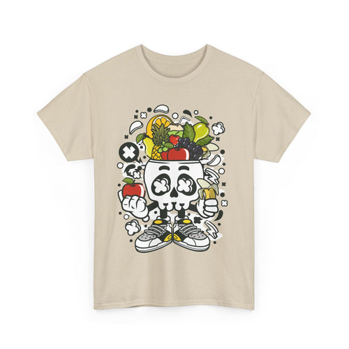 Weird Fruit Man T-Shirt – Skull, Legs & Fruit Explosion