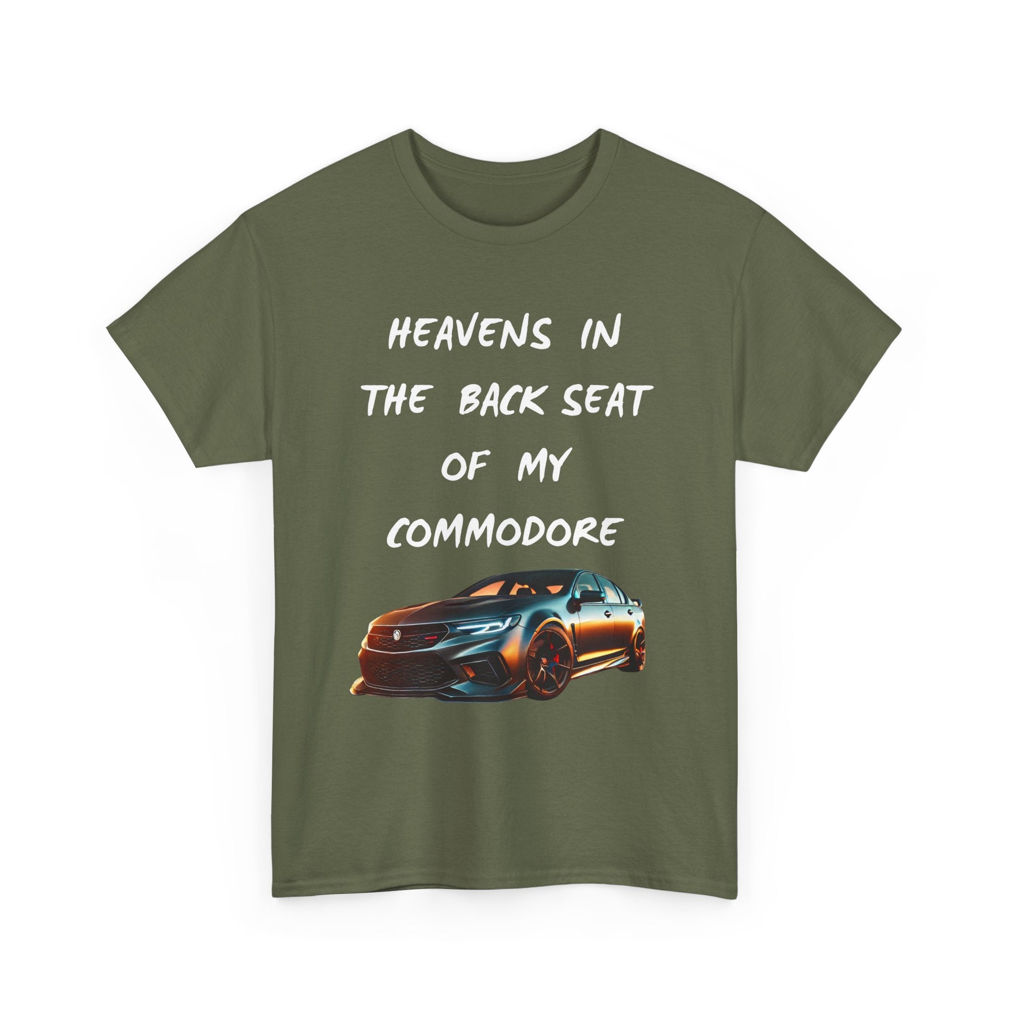 Heaven’s in the Back Seat of My Commodore T-Shirt – Classic Aussie Car Tee