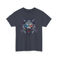 Scary Wolf Face T-Shirt with Glowing Eyes