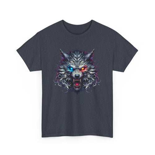 Scary Wolf Face T-Shirt with Glowing Eyes