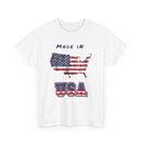 Made in USA T-Shirt with Flag and Country Outline