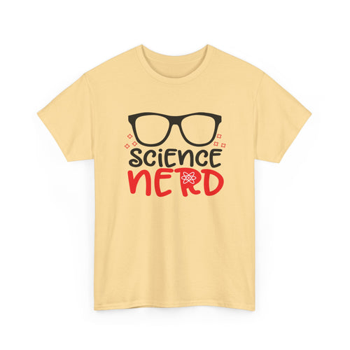Science Nerd T-Shirt | Fun Design with Black-Rimmed Glasses