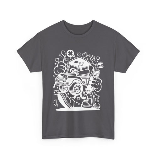 Funny Golf Cart T-Shirt – Walking Cart with Clubs