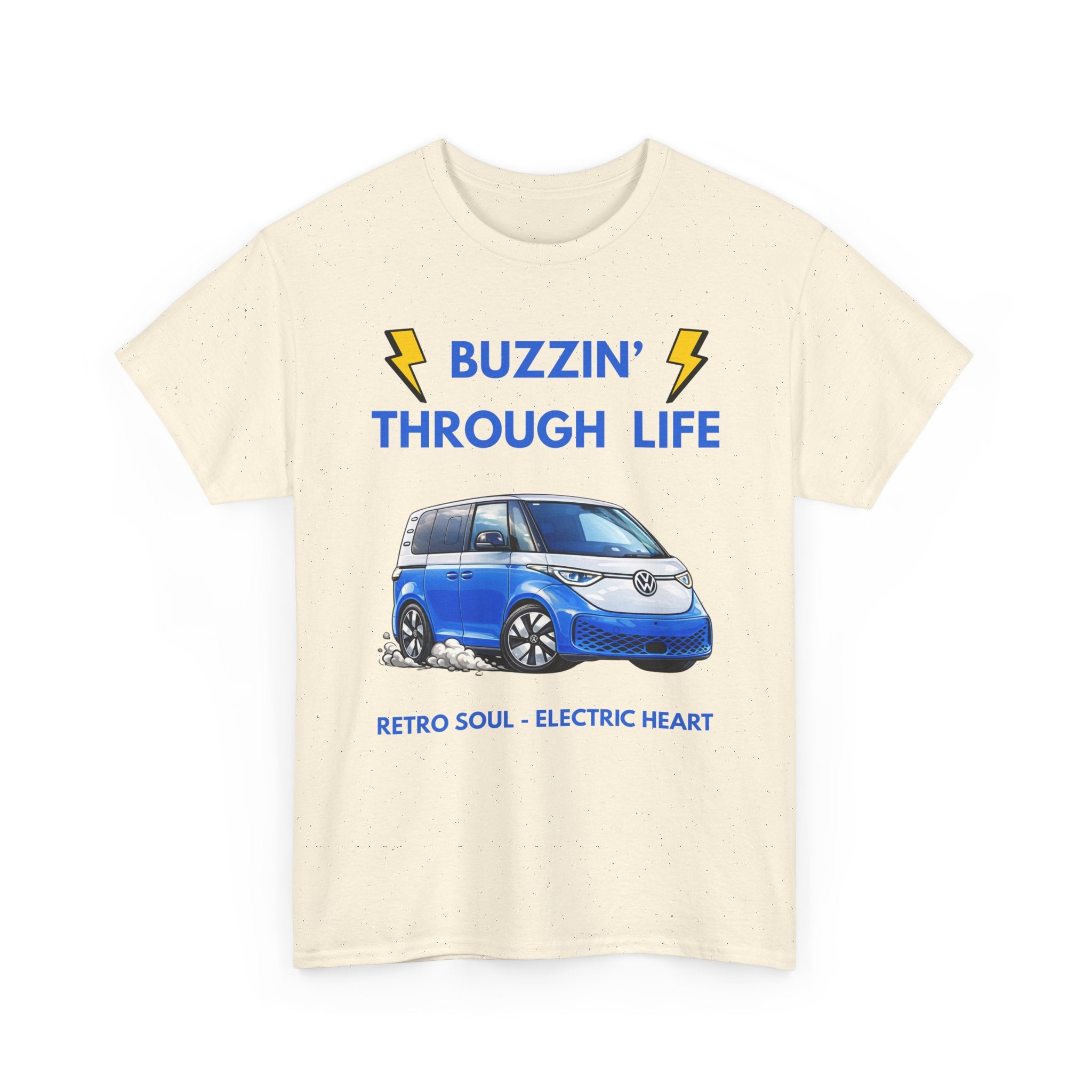 Buzzin' Through Life T-Shirt | Retro Soul Electric Heart Tee 🚌⚡