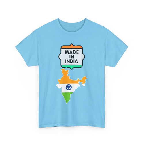 Made in India T-Shirt with Flag and Country Outline