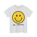 Be Happy T-Shirt – Large Smiley Face Positive Vibes Tee