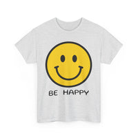 Be Happy T-Shirt – Large Smiley Face Positive Vibes Tee