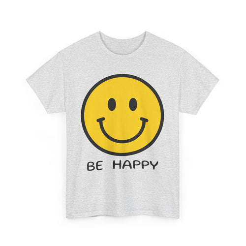 Be Happy T-Shirt – Large Smiley Face Positive Vibes Tee