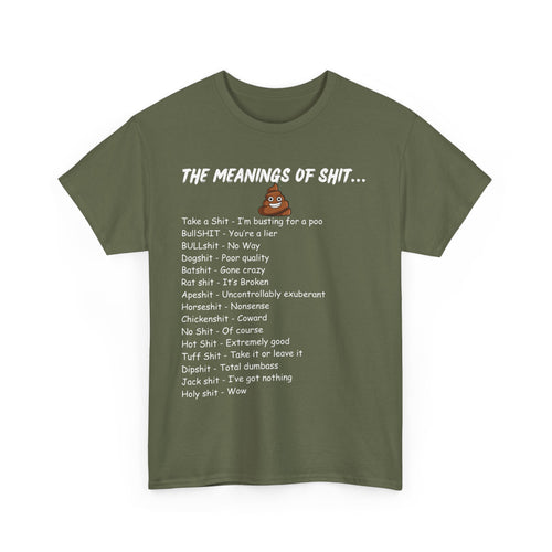 The Meanings of Shit T-Shirt – Funny Swear Word Definitions Tee  💩😆🔥