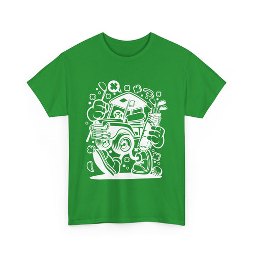 Funny Golf Cart T-Shirt – Walking Cart with Clubs