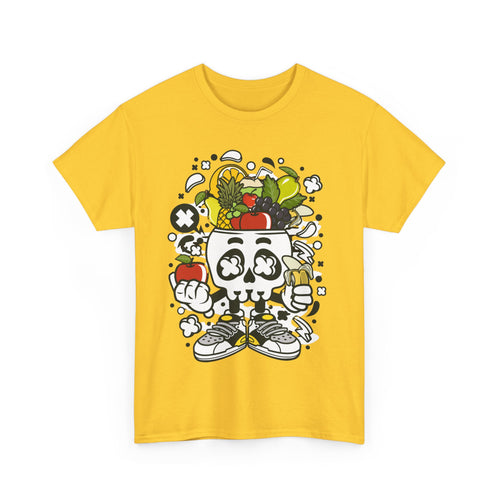 Weird Fruit Man T-Shirt – Skull, Legs & Fruit Explosion