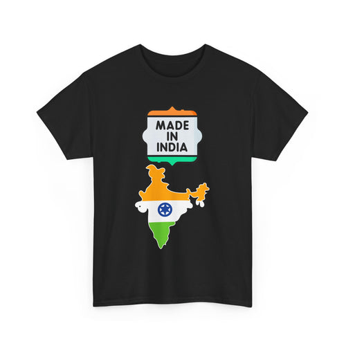 Made in India T-Shirt with Flag and Country Outline