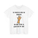 I've Wrestled with the Darkness T-Shirt – Inspirational Arm Reaching Design