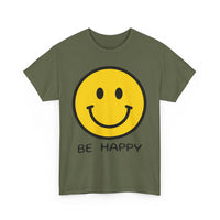 Be Happy T-Shirt – Large Smiley Face Positive Vibes Tee