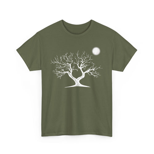 Leafless Tree & Full Moon Wilderness T-Shirt – Mystical Nature Design