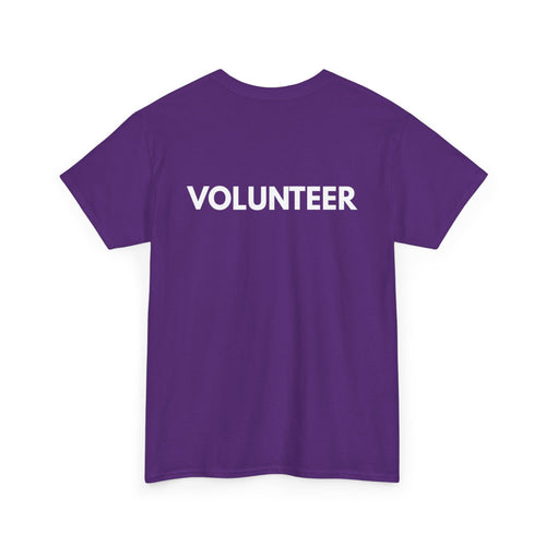 VOLUNTEER Back Print T-Shirt – Bold, Clear & Supportive Design 🙋‍♂️🙌🎗️