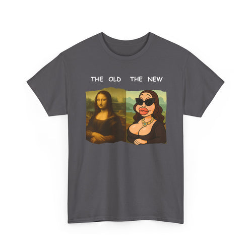 Mona Lisa vs Modern Botox Mona Tee | Funny Cartoon Parody T-Shirt 🎨😂