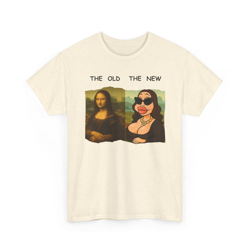 Mona Lisa vs Modern Botox Mona Tee | Funny Cartoon Parody T-Shirt 🎨😂