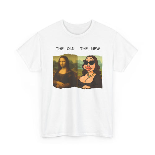 Mona Lisa vs Modern Botox Mona Tee | Funny Cartoon Parody T-Shirt 🎨😂