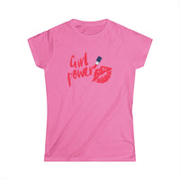 Girl Power T-Shirt with Lips & Lipstick Design