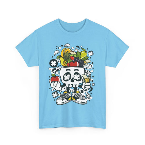 Weird Fruit Man T-Shirt – Skull, Legs & Fruit Explosion
