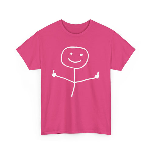 Bold Stick Figure Double Fingers T-Shirt – Edgy Statement Design