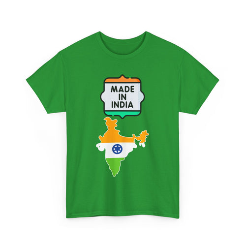 Made in India T-Shirt with Flag and Country Outline