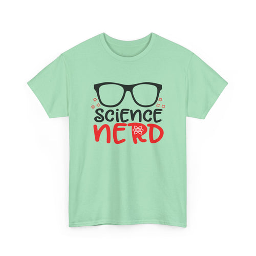 Science Nerd T-Shirt | Fun Design with Black-Rimmed Glasses