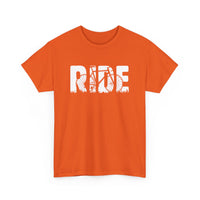 Ride T-Shirt – Bold Bike Lovers Tee with Superimposed Bicycle Design