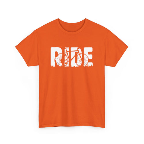 Ride T-Shirt – Bold Bike Lovers Tee with Superimposed Bicycle Design