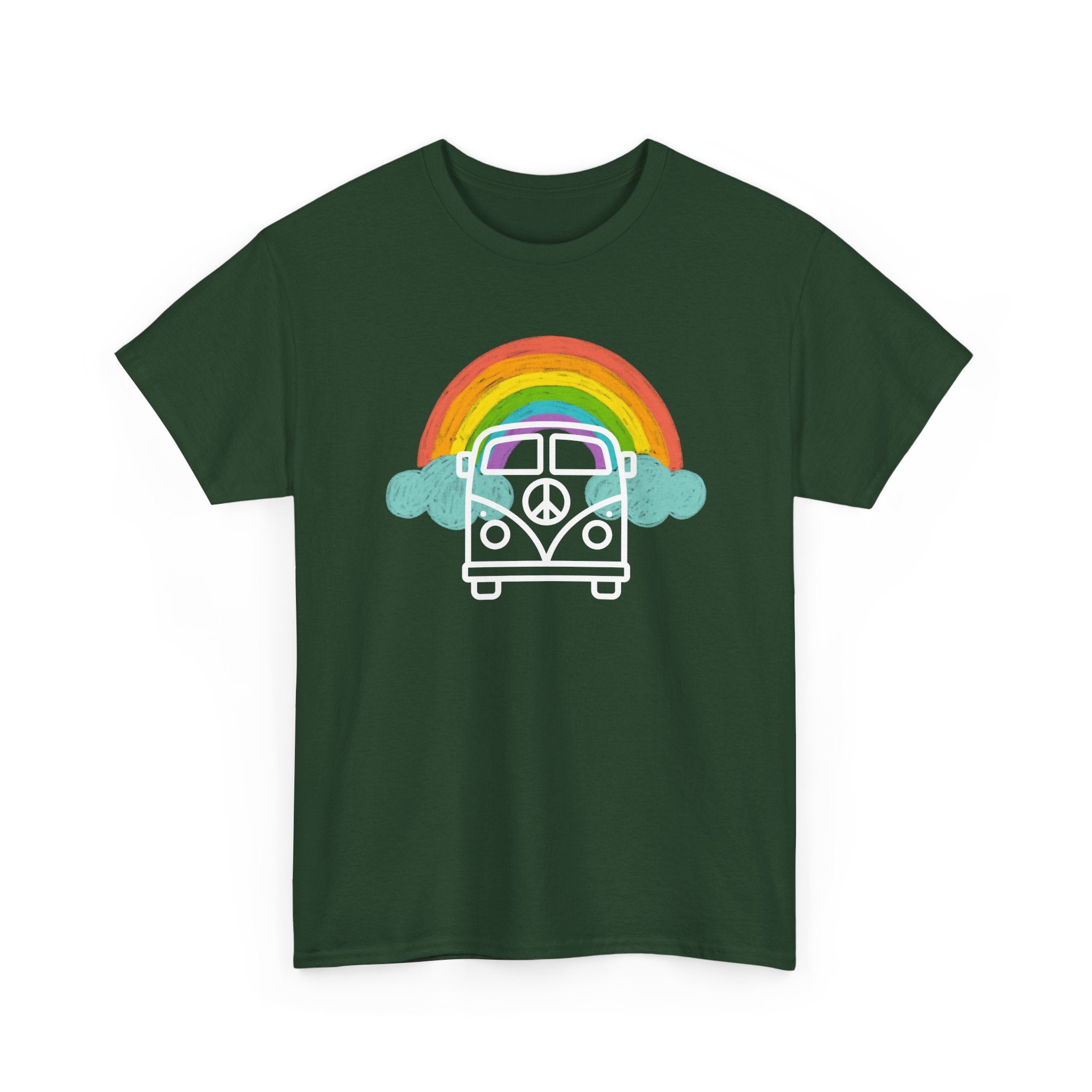VW Kombi Rainbow T-Shirt | Peace & Freedom Van Tee 🌈 Celebrate Love and Unity