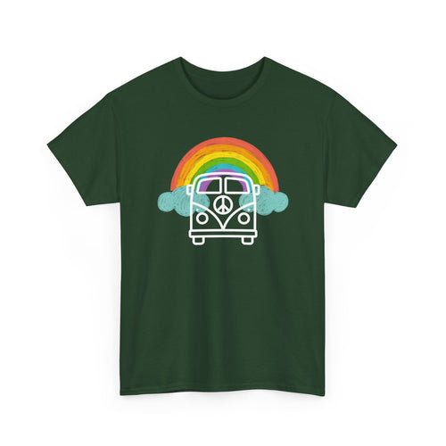 VW Kombi Rainbow T-Shirt | Peace & Freedom Van Tee 🌈 Celebrate Love and Unity
