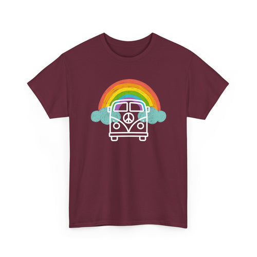 VW Kombi Rainbow T-Shirt | Peace & Freedom Van Tee 🌈 Celebrate Love and Unity