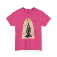 Surfboard Girl T-Shirt – Flowing Hair & Sun Worship Design