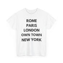 Personalised City List T-Shirt | Rome Paris London New York Custom Tee ✈️👕