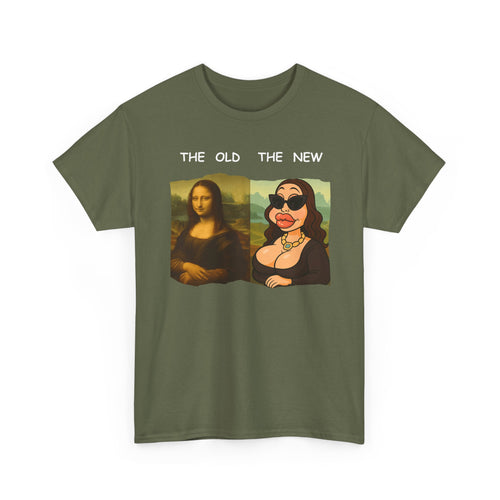 Mona Lisa vs Modern Botox Mona Tee | Funny Cartoon Parody T-Shirt 🎨😂