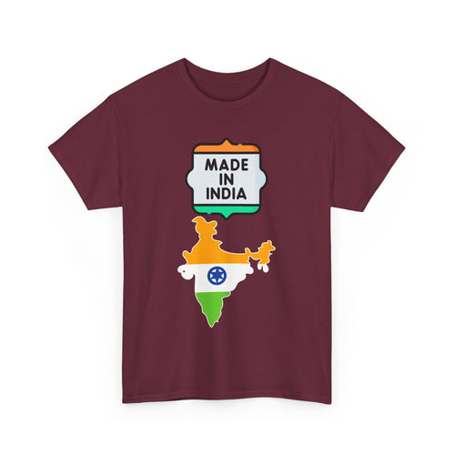 Made in India T-Shirt with Flag and Country Outline