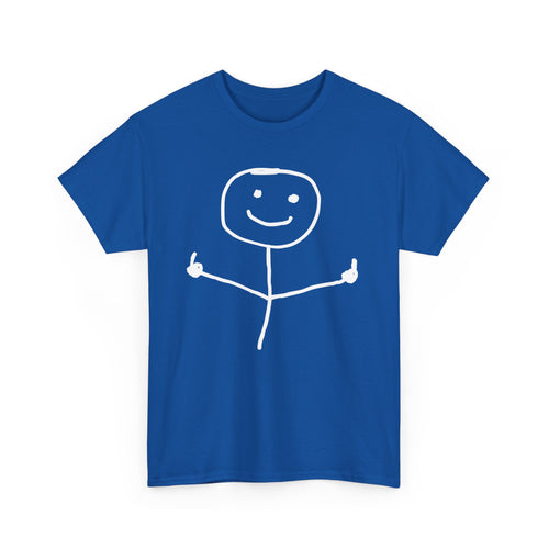 Bold Stick Figure Double Fingers T-Shirt – Edgy Statement Design