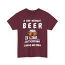 Funny Beer T-Shirt - A Day Without Beer | Just Kidding