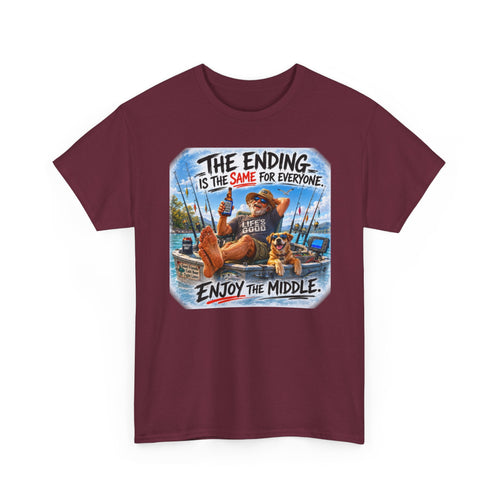 Enjoy The Middle Fishing T-Shirt | Funny Inspirational Boat Tee 🛶
