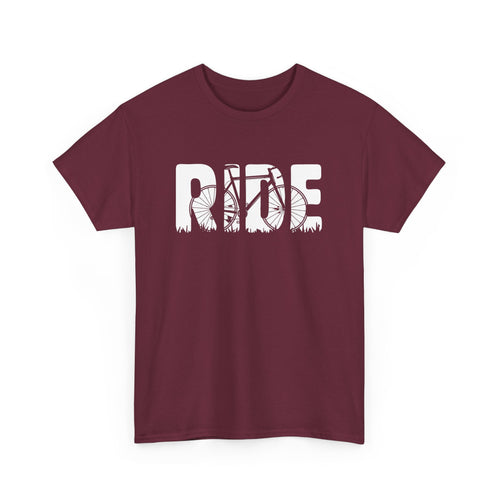 Ride T-Shirt – Bold Bike Lovers Tee with Superimposed Bicycle Design