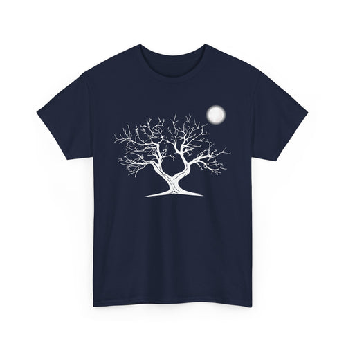Leafless Tree & Full Moon Wilderness T-Shirt – Mystical Nature Design