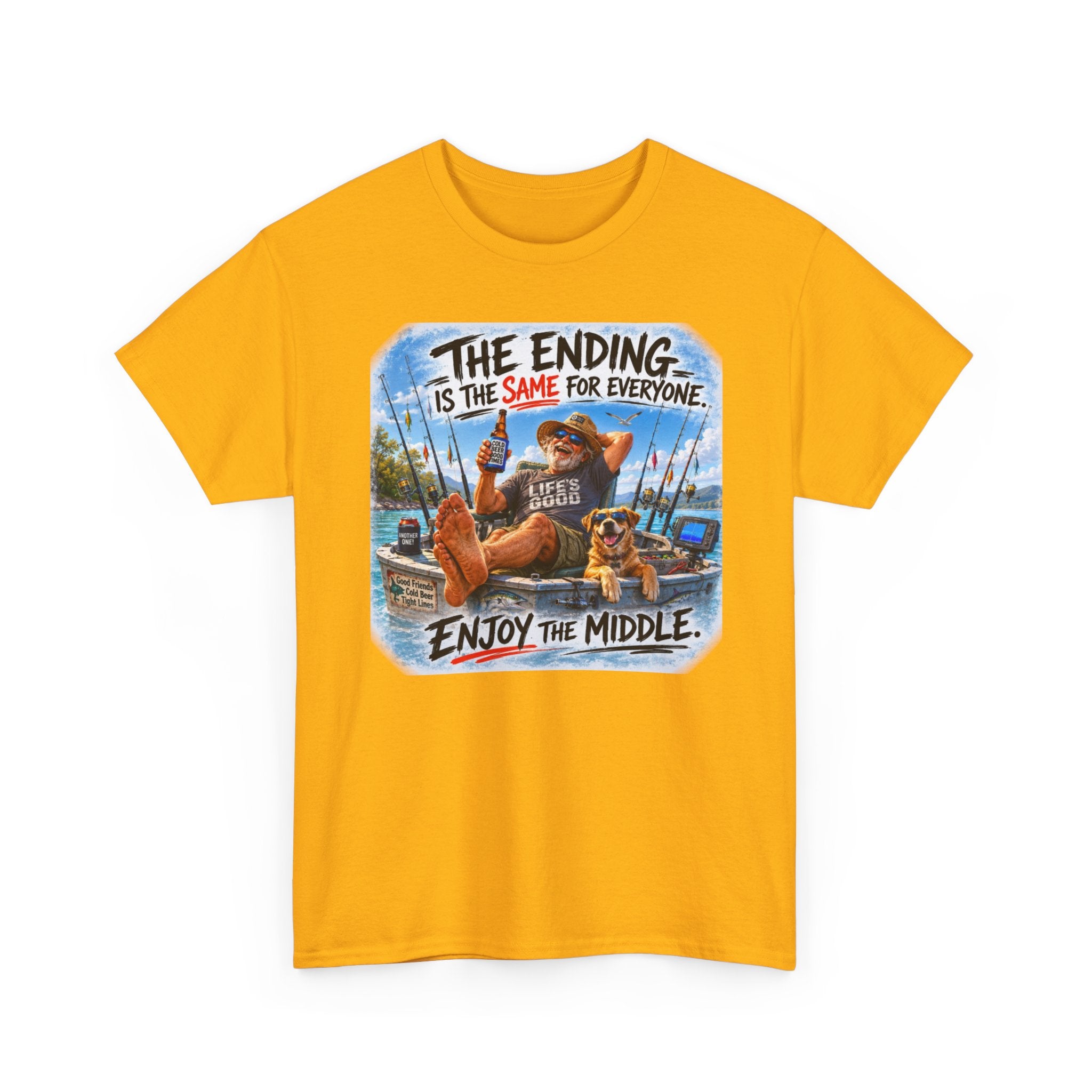 Enjoy The Middle Fishing T-Shirt | Funny Inspirational Boat Tee 🛶