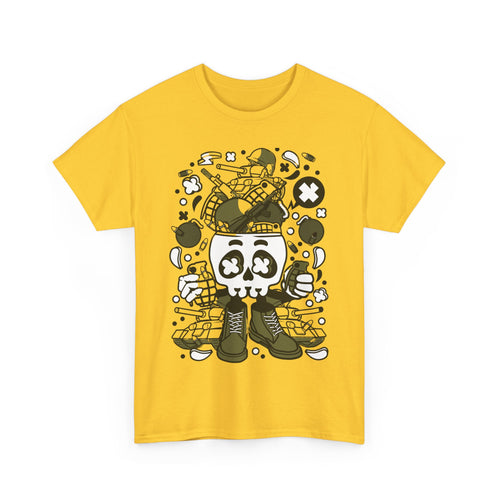 Crazy Army Guy T-Shirt - Funny Military Design with Explosive Graphics