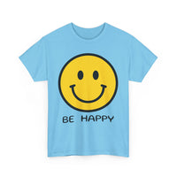 Be Happy T-Shirt – Large Smiley Face Positive Vibes Tee